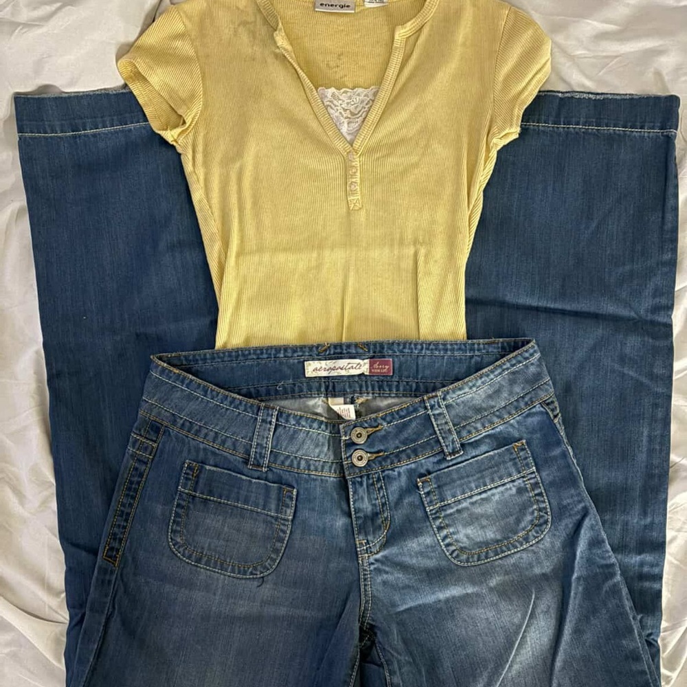 Y2K Aeropostale Low-Rise Wide Legged Baggy Jeans